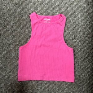 Garage Fuchsia Ribbed Crop Top